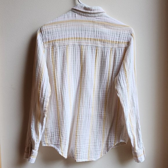 Universal Thread Yellow/White/Green Striped Button Down Shirt Size XS - Picture 15 of 16